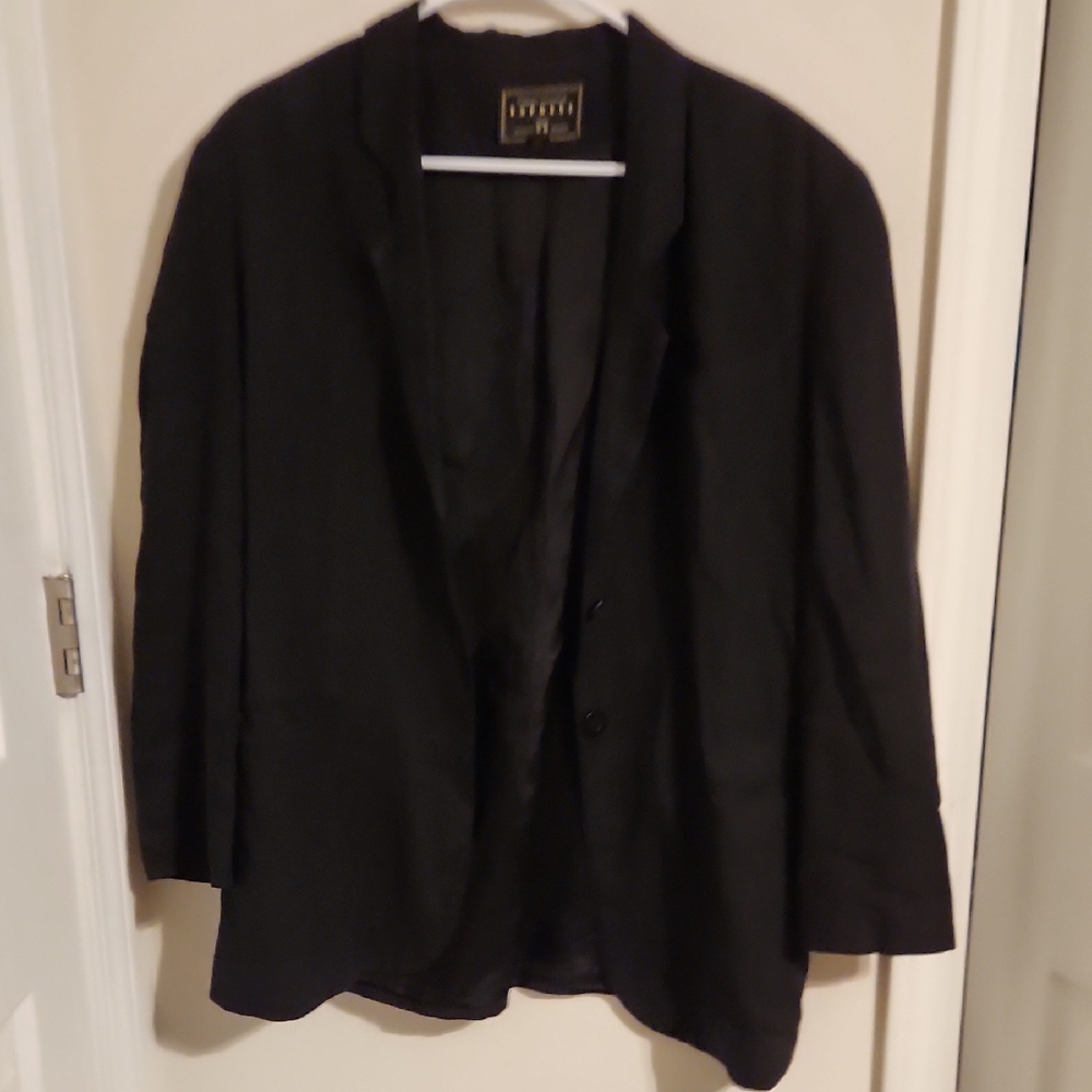 Express Black and Gold Label Blazer Rayon Linen Small
